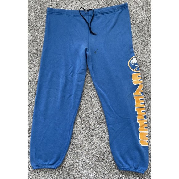 Vintage 90s Mens Large Buffalo Sabres NHL Hockey Logo 7 Drawstring Sweatpants - Picture 2 of 11